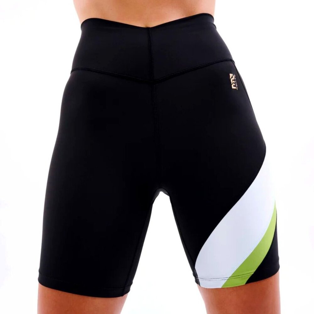 NWT P.E Nation Sprint Time Bike Short in Black/Blue/Green, Size XS